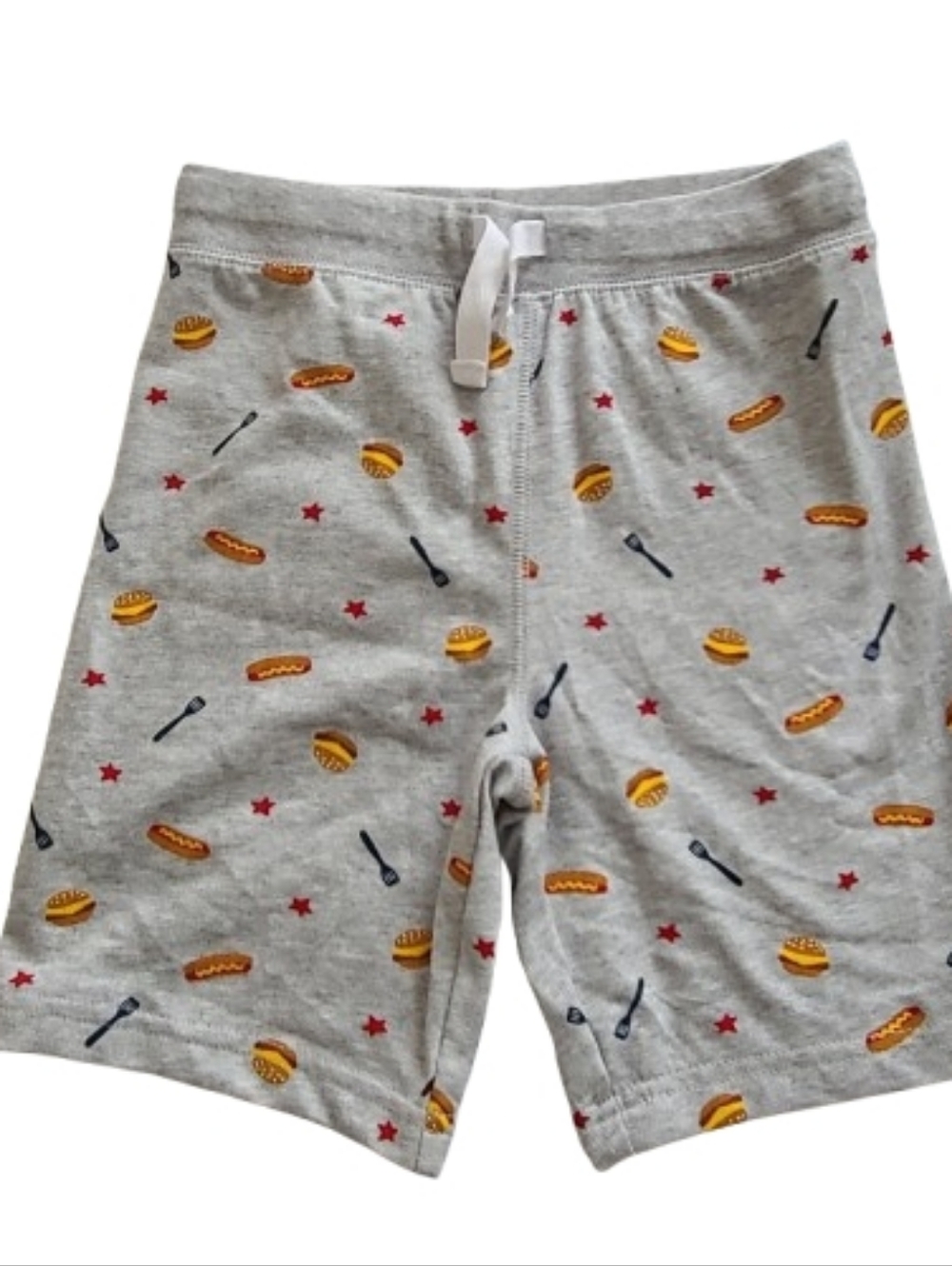 Carter's Light Gray Knit Kids' Shorts with Grilling Buddy Design